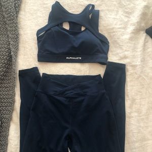 Alphalete Crossfront leggings and keyhole bra set